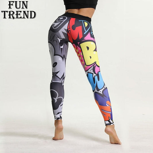 Sport Leggings Women Fitness Yoga Pants Cartoon Print Sport Pants Yoga Leggings Breathable Gym Jogging Running Tights Sport Wear - Yallafit 0