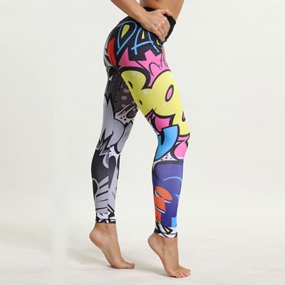 Sport Leggings Women Fitness Yoga Pants Cartoon Print Sport Pants Yoga Leggings Breathable Gym Jogging Running Tights Sport Wear - Yallafit 0
