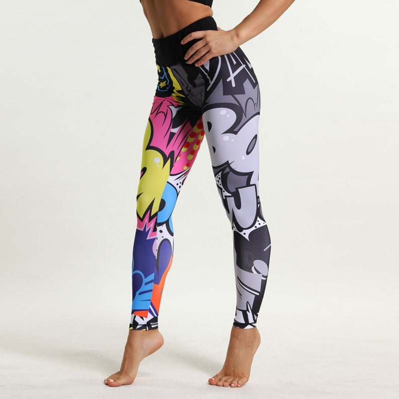 Sport Leggings Women Fitness Yoga Pants Cartoon Print Sport Pants Yoga Leggings Breathable Gym Jogging Running Tights Sport Wear - Yallafit 0