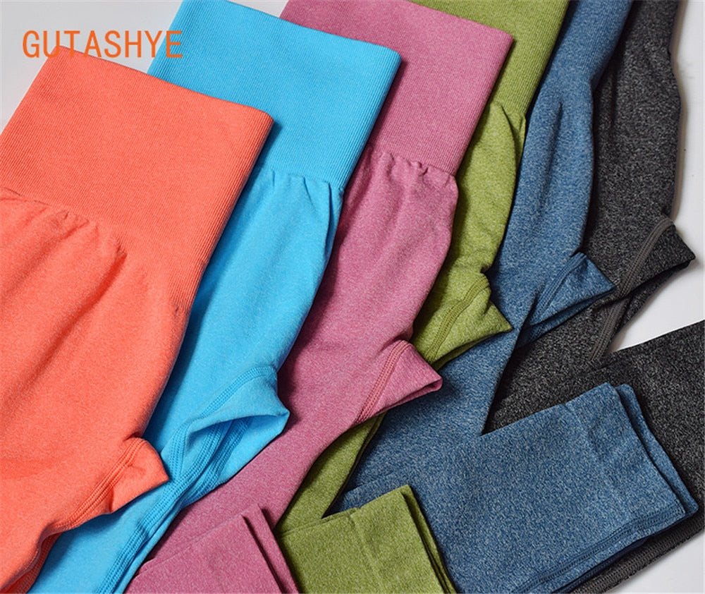 Sport Seamless Booty Leggings Women Pink Elastic High Waist Tummy Control Gym Fitness Legging Tight Yoga Pant Booties Legging - Yallafit