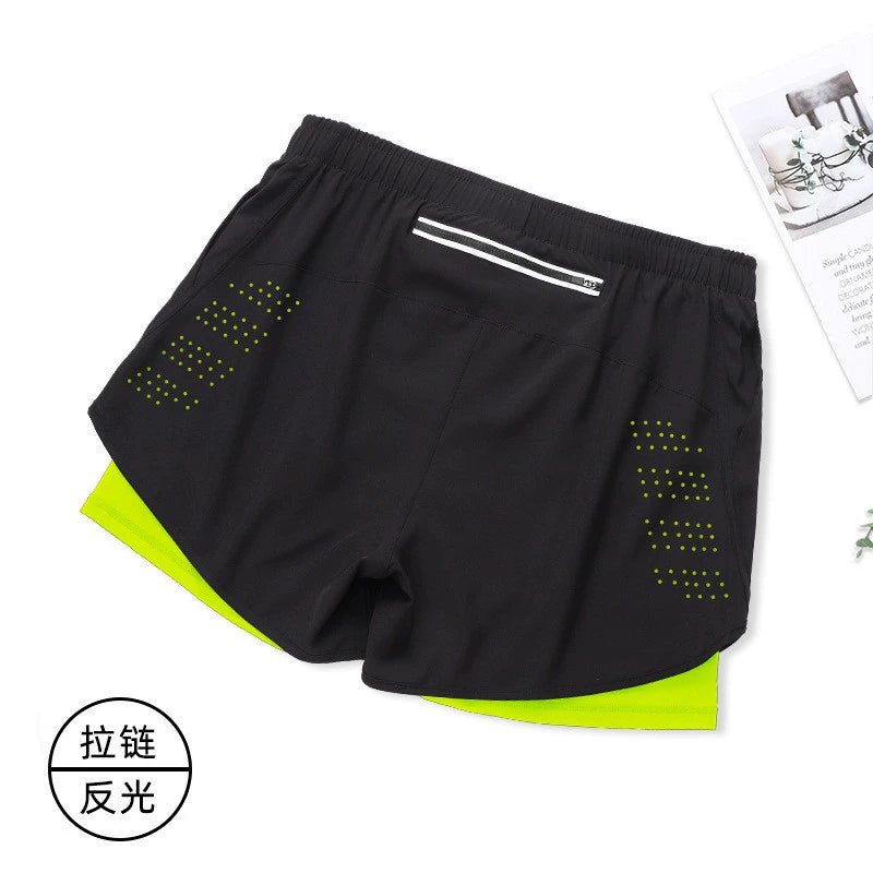 Spring and Summer Men's Breathable Quick-Dry Black Sports Shorts - Yallafit