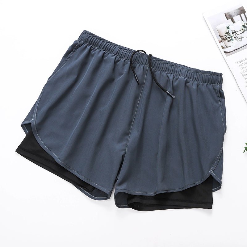 Spring and Summer Men's Breathable Quick-Dry Black Sports Shorts - Yallafit