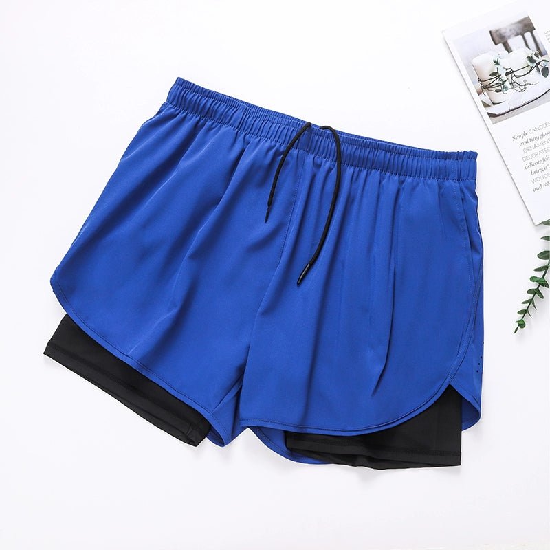 Spring and Summer Men's Breathable Quick-Dry Black Sports Shorts - Yallafit