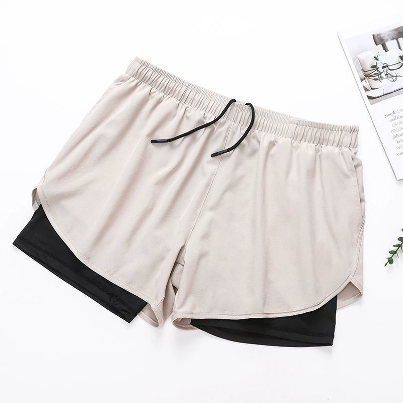 Spring and Summer Men's Breathable Quick-Dry Black Sports Shorts - Yallafit