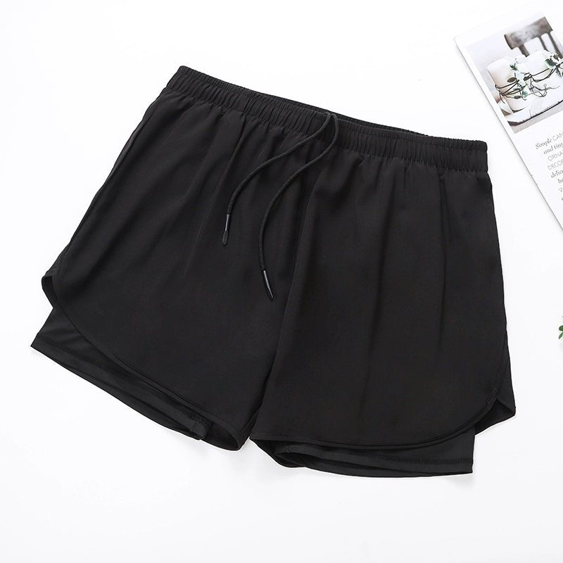 Spring and Summer Men's Breathable Quick-Dry Black Sports Shorts - Yallafit