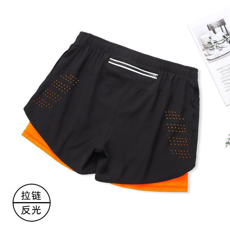 Spring and Summer Men's Breathable Quick-Dry Black Sports Shorts - Yallafit