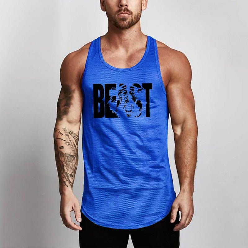 Summer Brand Fitness Tank Top Men Bodybuilding 2021 Gyms Clothing Fitness Men Shirt slim fit Vests Mesh Singlets Muscle Tops - Yallafit 0
