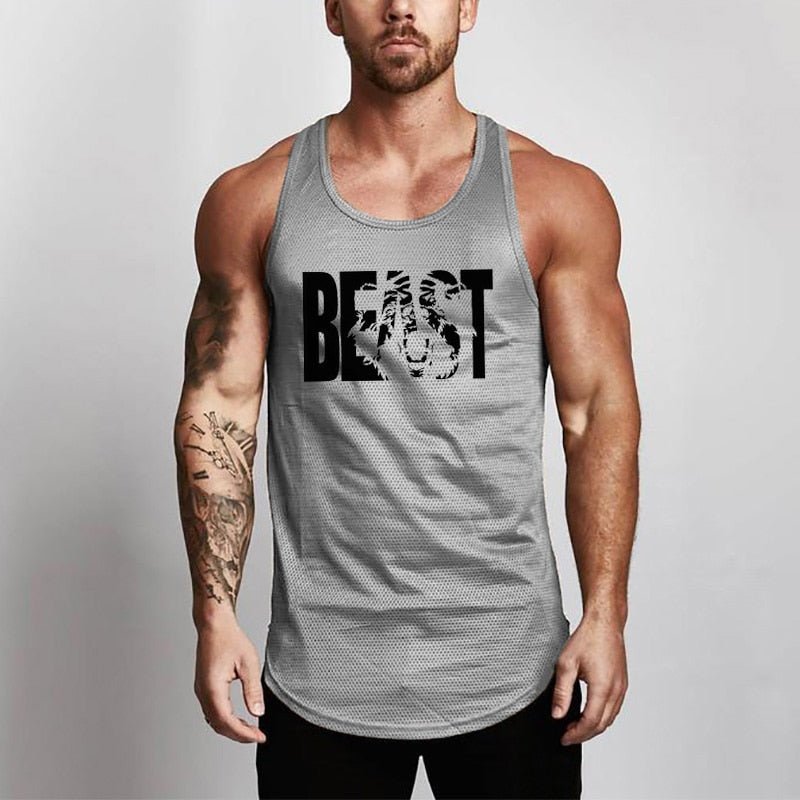 Summer Brand Fitness Tank Top Men Bodybuilding 2021 Gyms Clothing Fitness Men Shirt slim fit Vests Mesh Singlets Muscle Tops - Yallafit 0