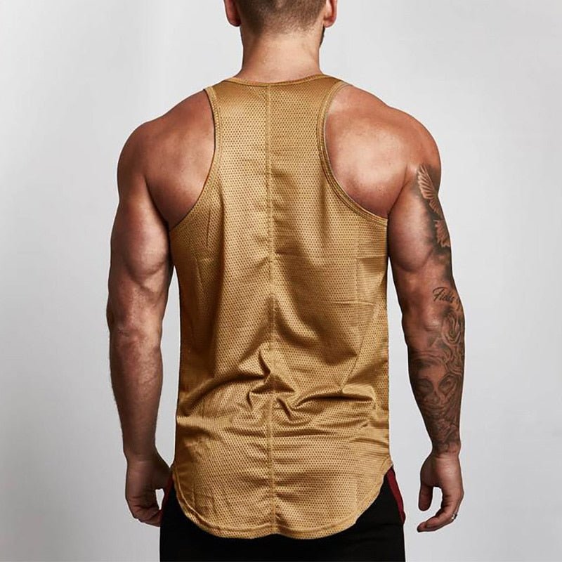 Summer Brand Fitness Tank Top Men Bodybuilding 2021 Gyms Clothing Fitness Men Shirt slim fit Vests Mesh Singlets Muscle Tops - Yallafit 0