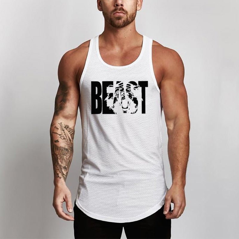 Summer Brand Fitness Tank Top Men Bodybuilding 2021 Gyms Clothing Fitness Men Shirt slim fit Vests Mesh Singlets Muscle Tops - Yallafit 0