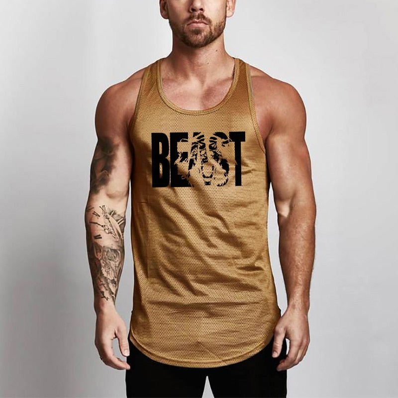 Summer Brand Fitness Tank Top Men Bodybuilding 2021 Gyms Clothing Fitness Men Shirt slim fit Vests Mesh Singlets Muscle Tops - Yallafit 0