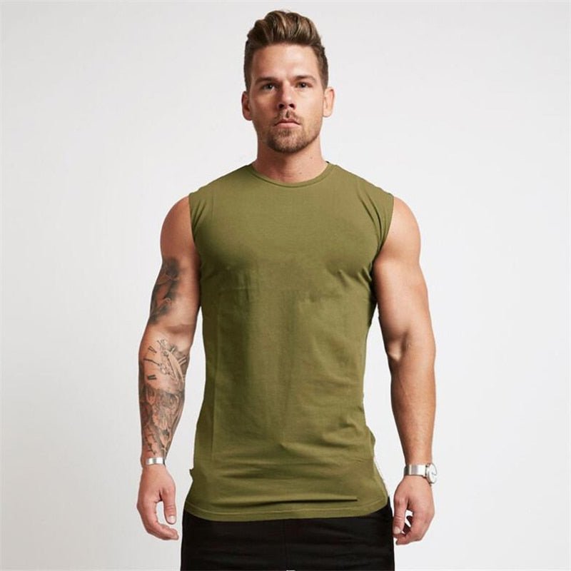 Summer Gym Tank Top Men Workout Sleeveless Shirt Bodybuilding Clothing Fitness Mens Sportswear Muscle Vests Men Tanktops - Yallafit