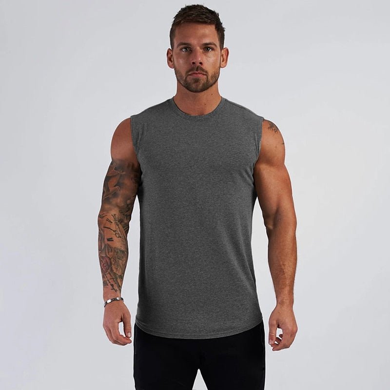 Summer Gym Tank Top Men Workout Sleeveless Shirt Bodybuilding Clothing Fitness Mens Sportswear Muscle Vests Men Tanktops - Yallafit