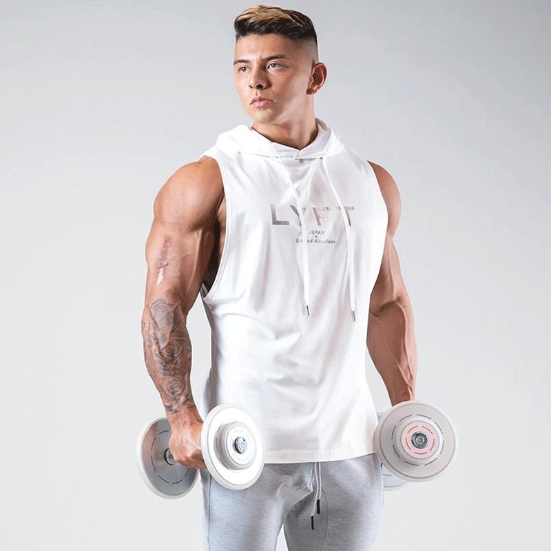 Summer Sleeveless Hoodie Gym Men's Vest Sports Bodybuilding Fitness Navy Blue Sports Vest Basketball Fashion Slim Casual Tops - Yallafit 0