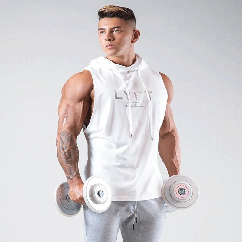 Summer Sleeveless Hoodie Gym Men's Vest Sports Bodybuilding Fitness Navy Blue Sports Vest Basketball Fashion Slim Casual Tops - Yallafit 0