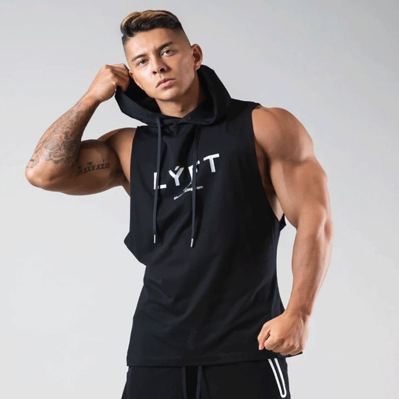 Summer Sleeveless Hoodie Gym Men's Vest Sports Bodybuilding Fitness Navy Blue Sports Vest Basketball Fashion Slim Casual Tops - Yallafit 0