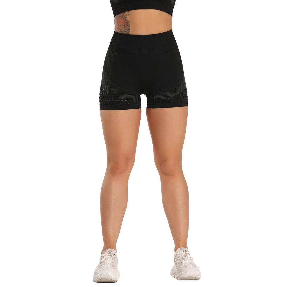Summer Yoga Shorts Women Fitness High Waist Seamless Hip-up Workout Tight Elastic Sports Shorts Push Up Running Gym Clothes - Yallafit 0