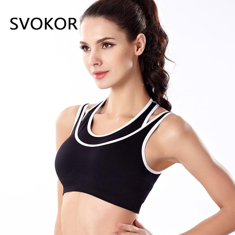 SVOKOR Sexy Bra Women Sport Padded Bralette Full Coverage Active Bras Push Up Wireless Workout Underwear Mesh Shockproof Tops - Yallafit 0