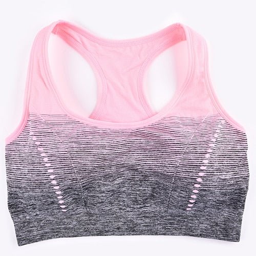 THUNSHION Sports Bra High Stretch Breathable Top Fitness Women Padded for Running Yoga Gym Seamless Crop Bra Gradient Sport Bra - Yallafit 0
