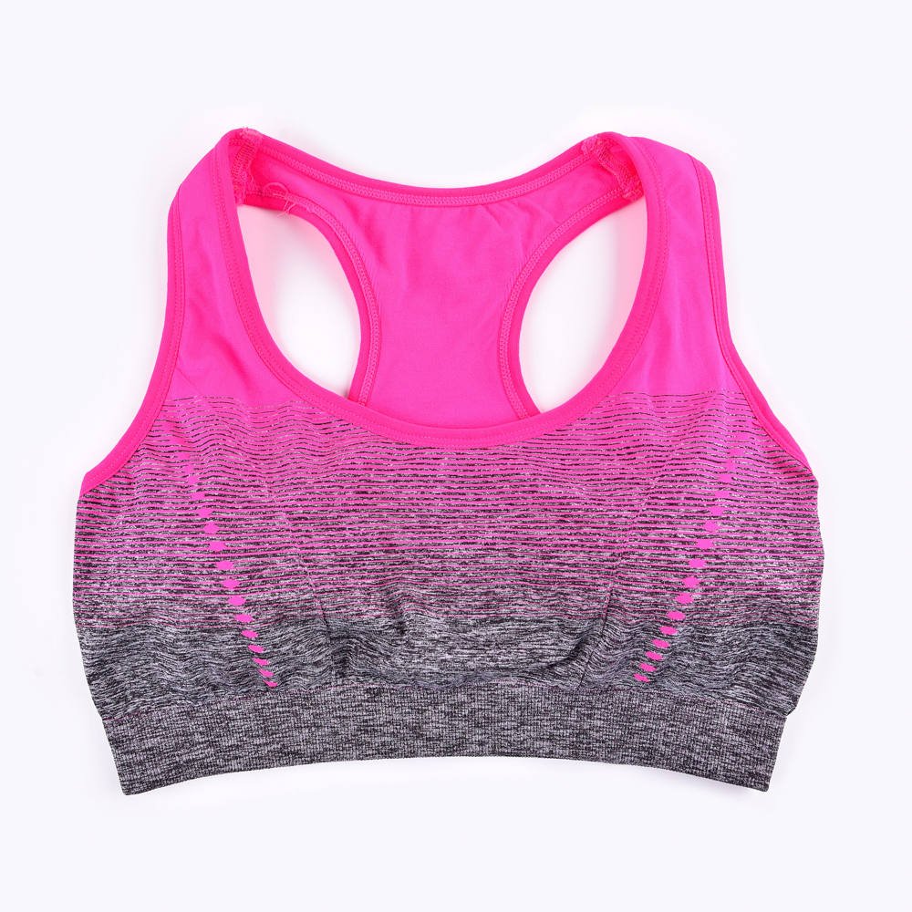 THUNSHION Sports Bra High Stretch Breathable Top Fitness Women Padded for Running Yoga Gym Seamless Crop Bra Gradient Sport Bra - Yallafit 0