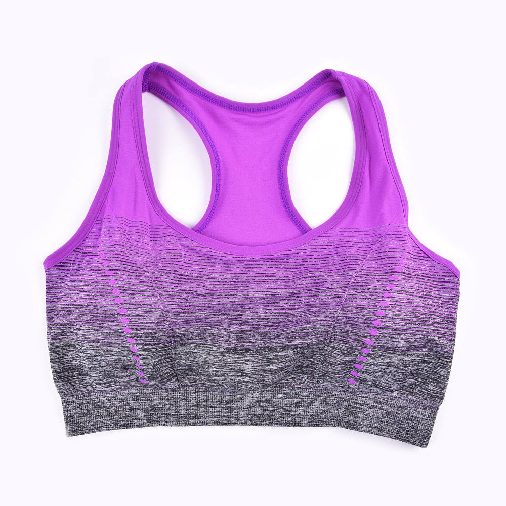 THUNSHION Sports Bra High Stretch Breathable Top Fitness Women Padded for Running Yoga Gym Seamless Crop Bra Gradient Sport Bra - Yallafit 0
