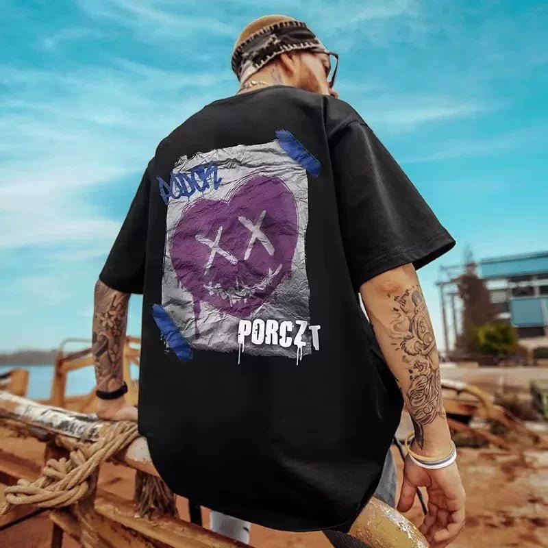 Trendy 150.00kg plus Size Fatty Loose All-Match Short Sleeve T-shirt - Yallafit