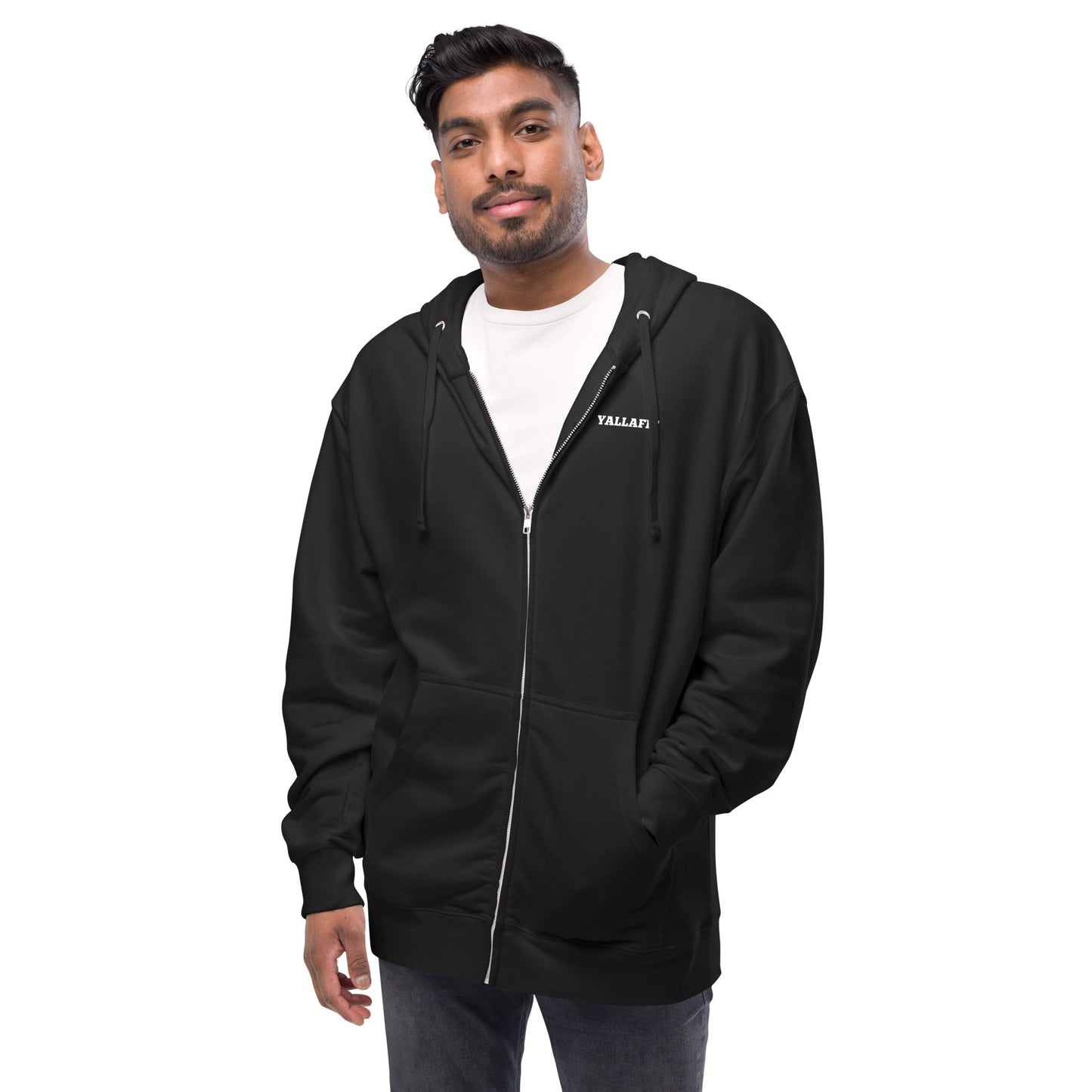 Unisex fleece zip up hoodie - Yallafit