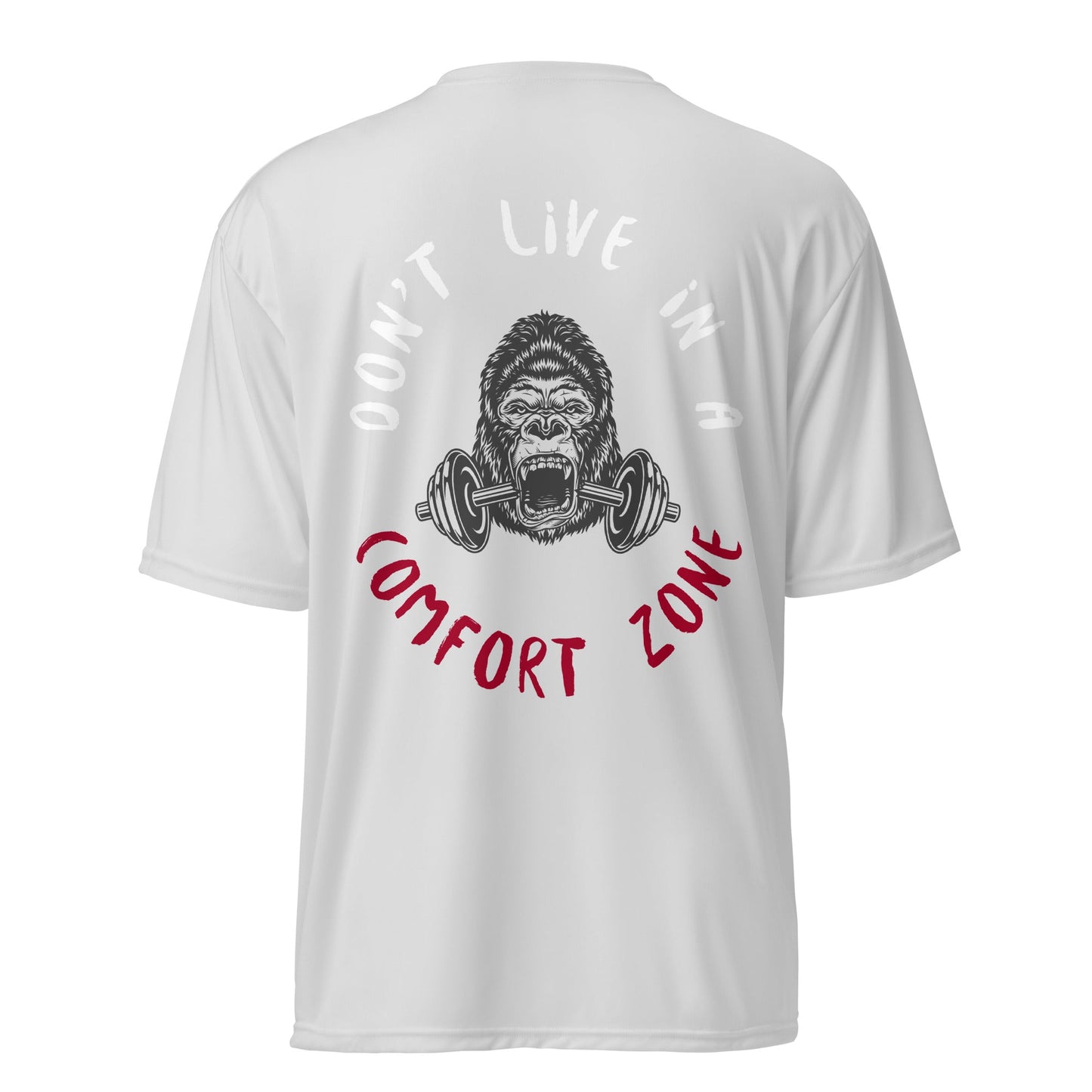 Unisex performance crew neck t-shirt back quote - Yallafit