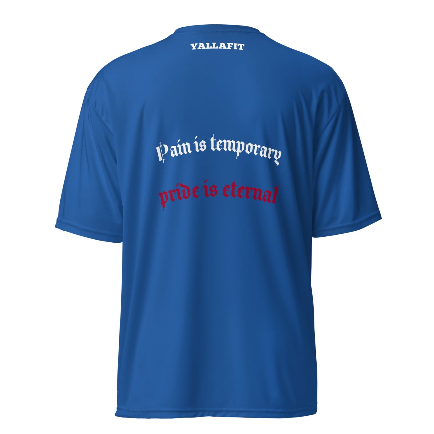 Unisex performance crew neck t-shirt with back quote - Yallafit