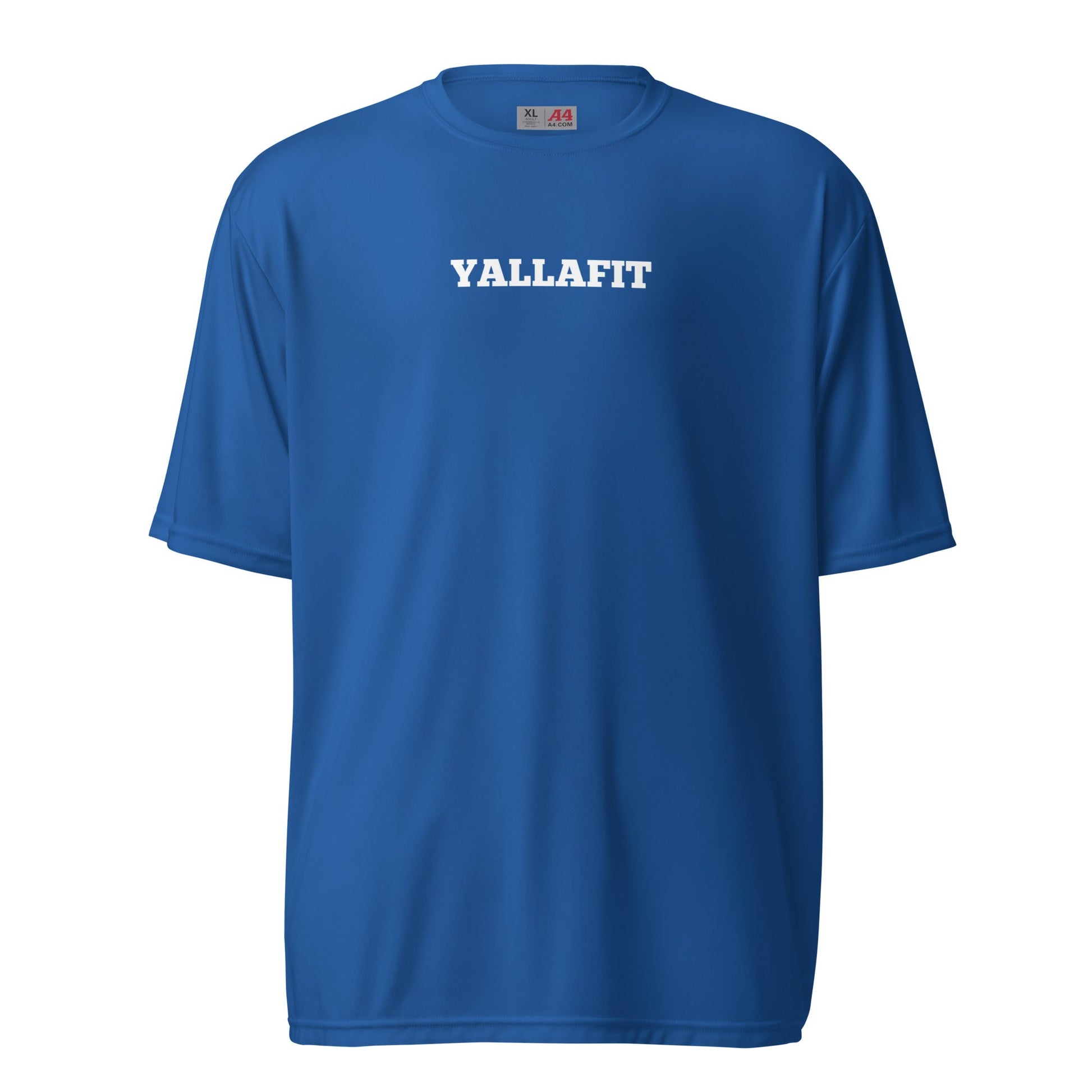Unisex performance crew neck t-shirt with back quote - Yallafit