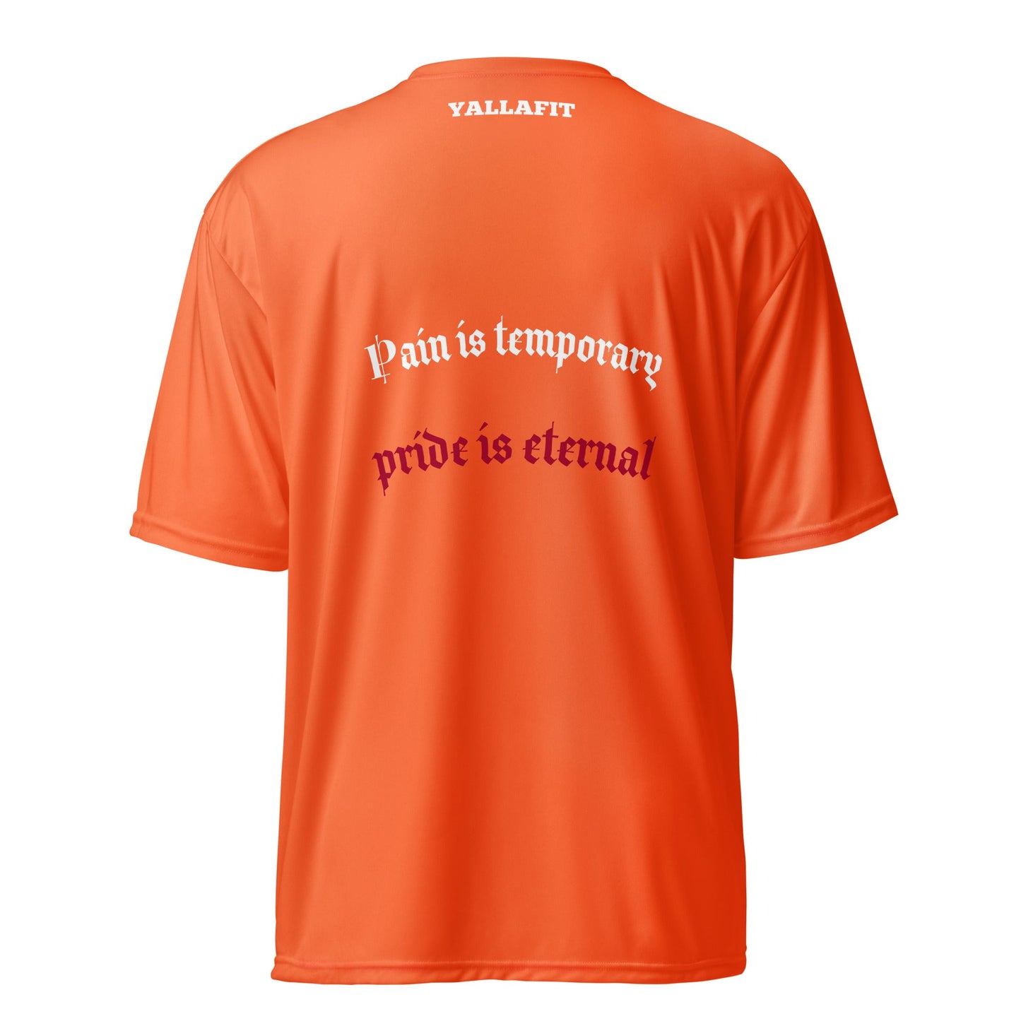 Unisex performance crew neck t-shirt with back quote - Yallafit