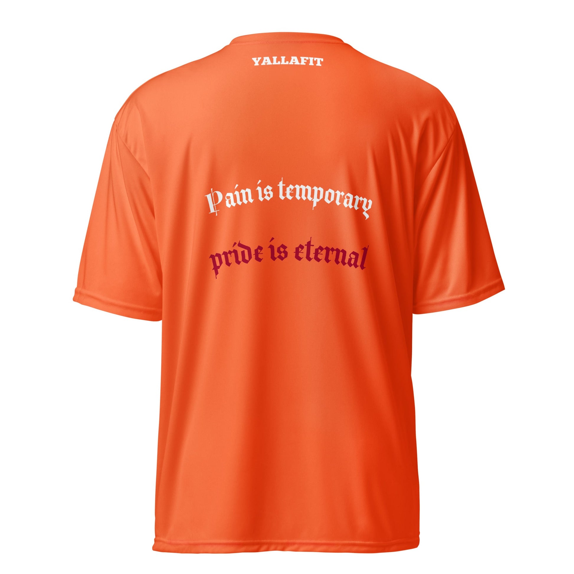 Unisex performance crew neck t-shirt with back quote - Yallafit