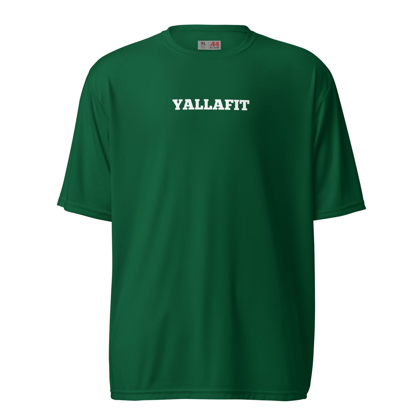 Unisex performance crew neck t-shirt with back quote - Yallafit