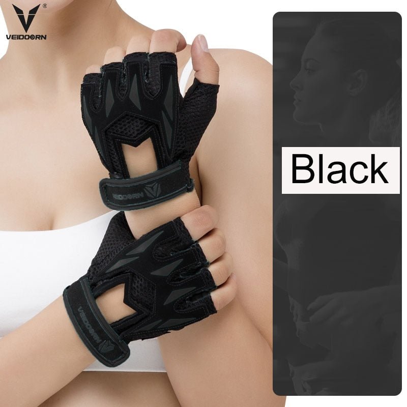 Veidoorn Professional Weight Lifting Gym Gloves Breathable Exercise Training Sport Gloves Fitness Cycling Workout Women Men Gril - Yallafit 0