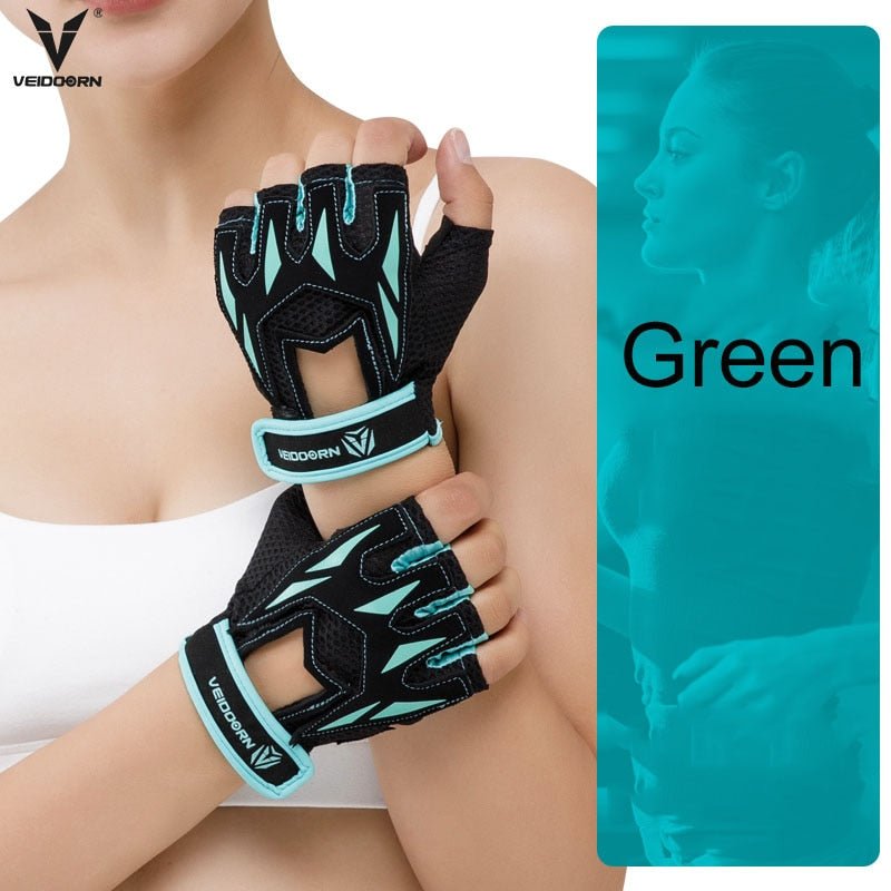 Veidoorn Professional Weight Lifting Gym Gloves Breathable Exercise Training Sport Gloves Fitness Cycling Workout Women Men Gril - Yallafit 0