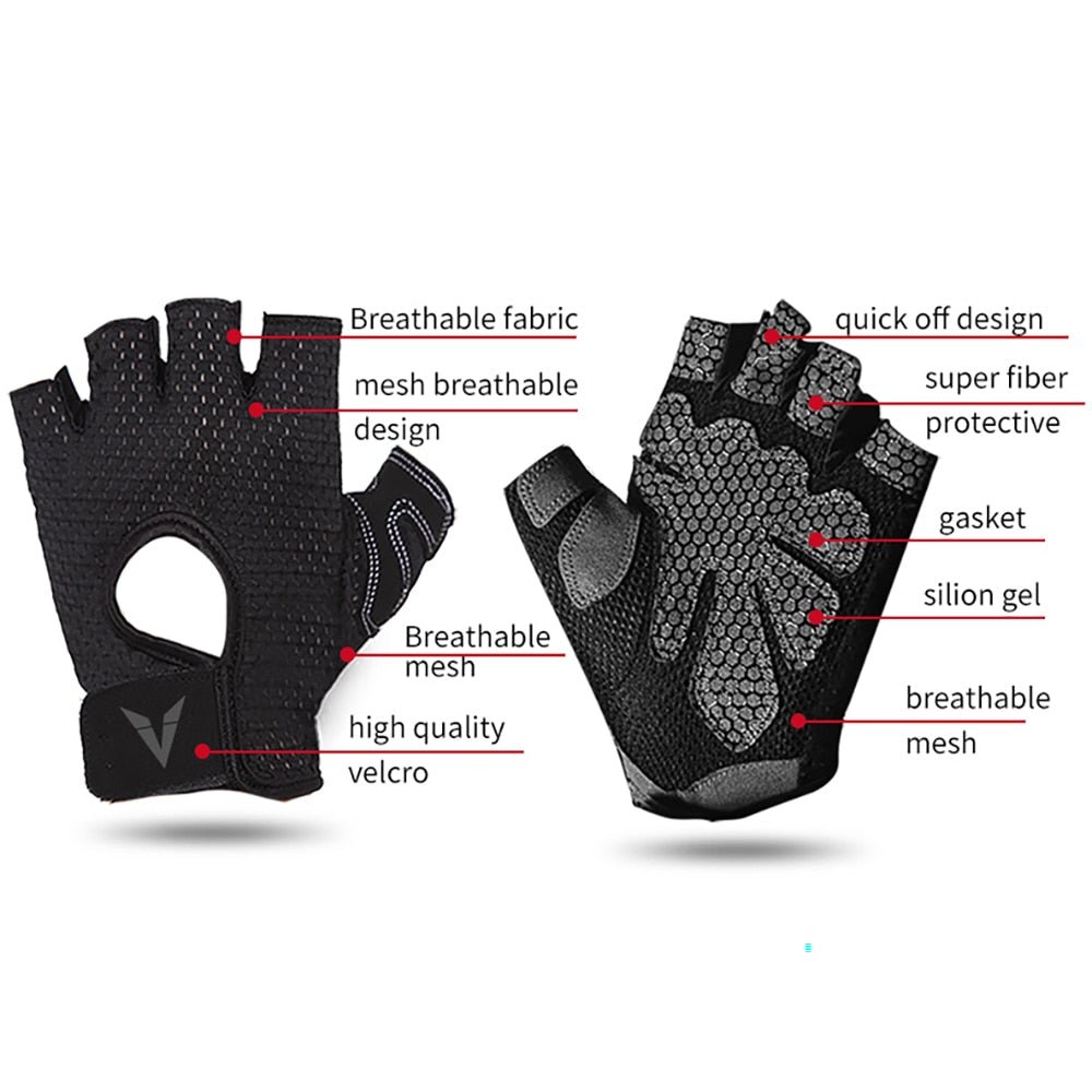 Veidoorn Professional Weight Lifting Gym Gloves Breathable Exercise Training Sport Gloves Fitness Cycling Workout Women Men Gril - Yallafit 0