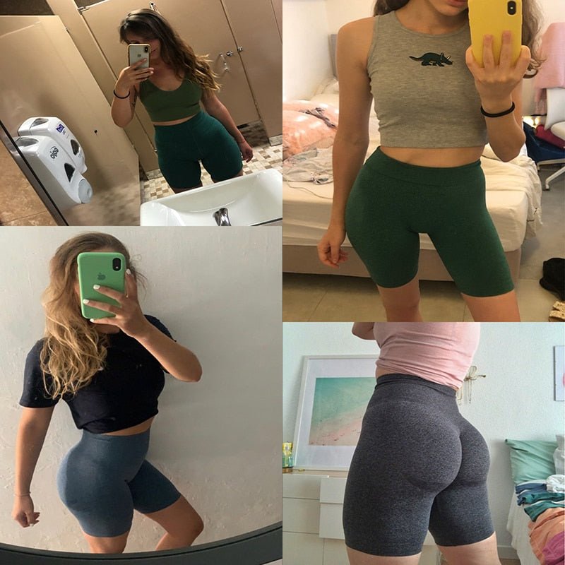 Vital Seamless Sports Short Women Summer High Waist Tight Gym Leggings Squat Proof Tummy Control Workout Running Shorts Women - Yallafit 0