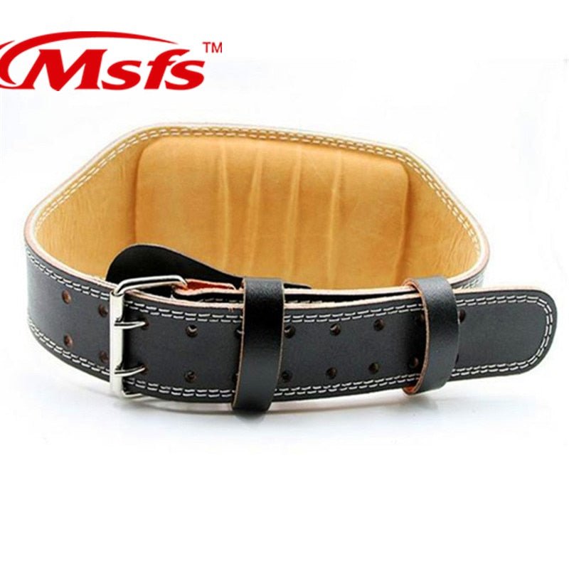 Weightlifting Belt Cowhide Leather Men Lumbar Protection Gym Fitness Training Squats Powerlifting Back Weight Lifting Belts - Yallafit 0