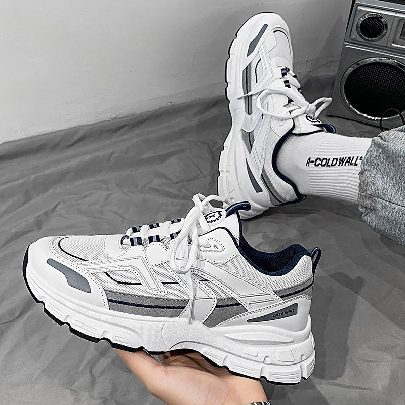 White Spring and Autumn Running Leisure Height Increasing Putian Men's Shoes - Yallafit