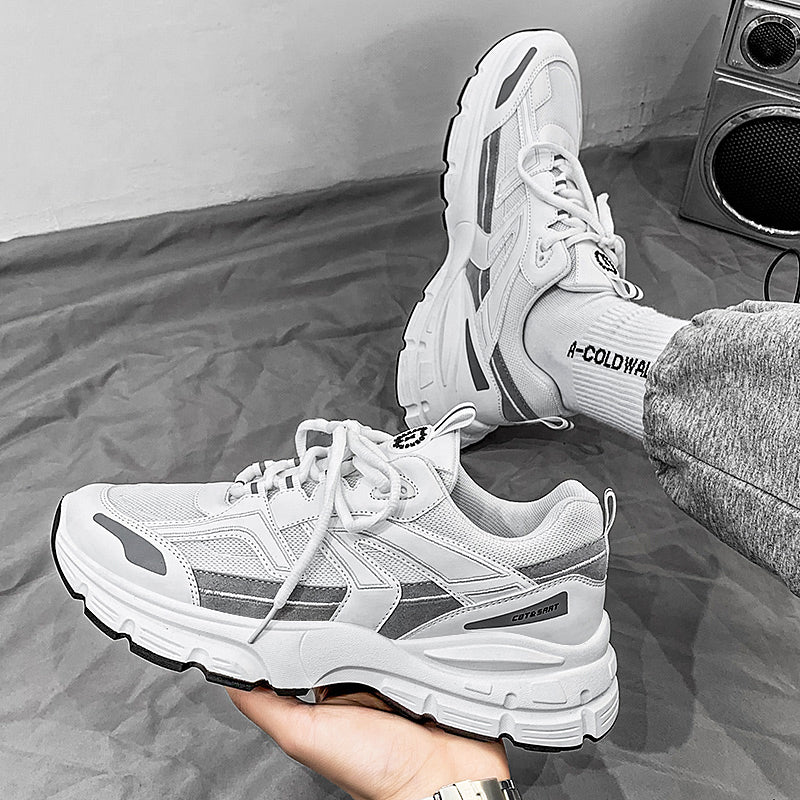 White Spring and Autumn Running Leisure Height Increasing Putian Men's Shoes - Yallafit