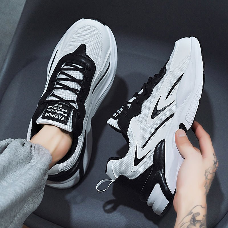 White Spring and Autumn Running Leisure Height Increasing Putian Men's Shoes - Yallafit