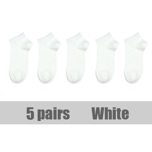 Wholesale prices Unisex Women and Men Socks Breathable Sports socks Solid Color Boat socks Comfortable Cotton Ankle Socks White - Yallafit 0