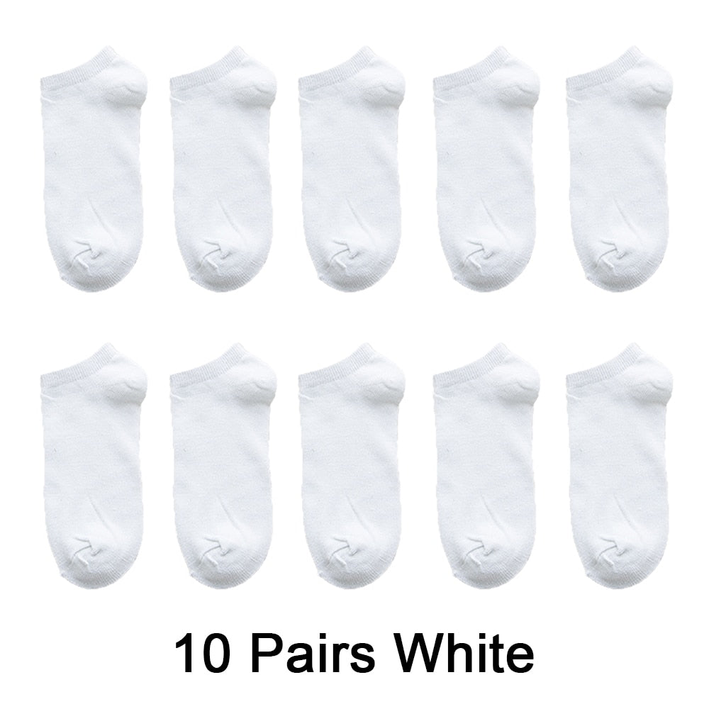 Wholesale prices Unisex Women and Men Socks Breathable Sports socks Solid Color Boat socks Comfortable Cotton Ankle Socks White - Yallafit 0