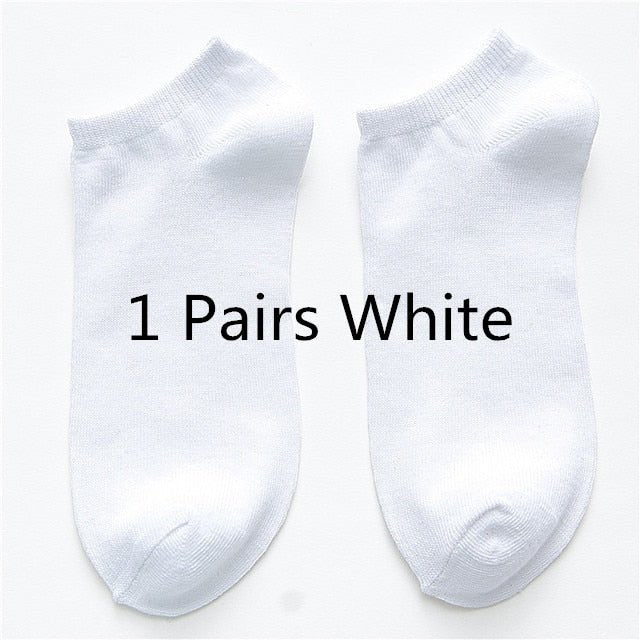 Wholesale prices Unisex Women and Men Socks Breathable Sports socks Solid Color Boat socks Comfortable Cotton Ankle Socks White - Yallafit 0