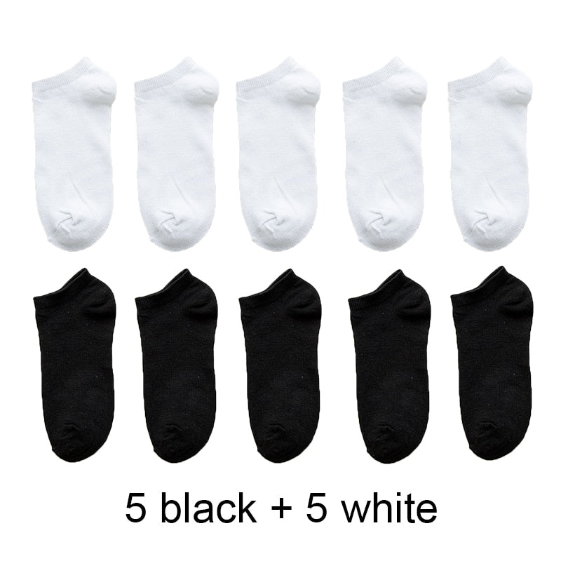 Wholesale prices Unisex Women and Men Socks Breathable Sports socks Solid Color Boat socks Comfortable Cotton Ankle Socks White - Yallafit 0