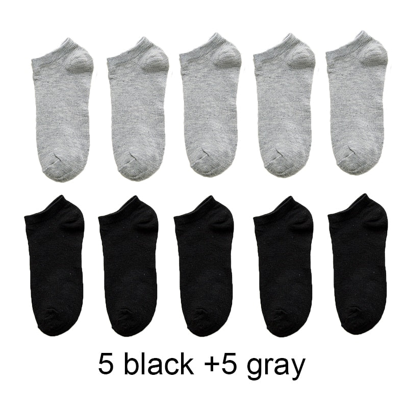 Wholesale prices Unisex Women and Men Socks Breathable Sports socks Solid Color Boat socks Comfortable Cotton Ankle Socks White - Yallafit 0