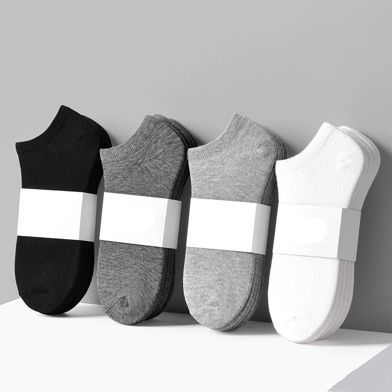 Wholesale prices Unisex Women and Men Socks Breathable Sports socks Solid Color Boat socks Comfortable Cotton Ankle Socks White - Yallafit 0