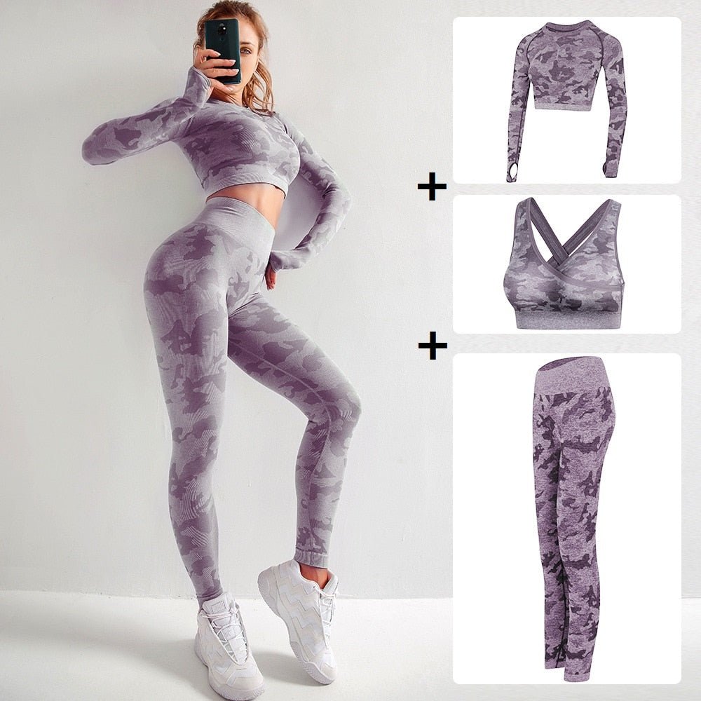 Women Gym Set Clothes 2 Piece Yoga Set Sports Bra and Leggings Jogging Seamless Workout Sports Tights Women Fitness Sports Suit - Yallafit 0