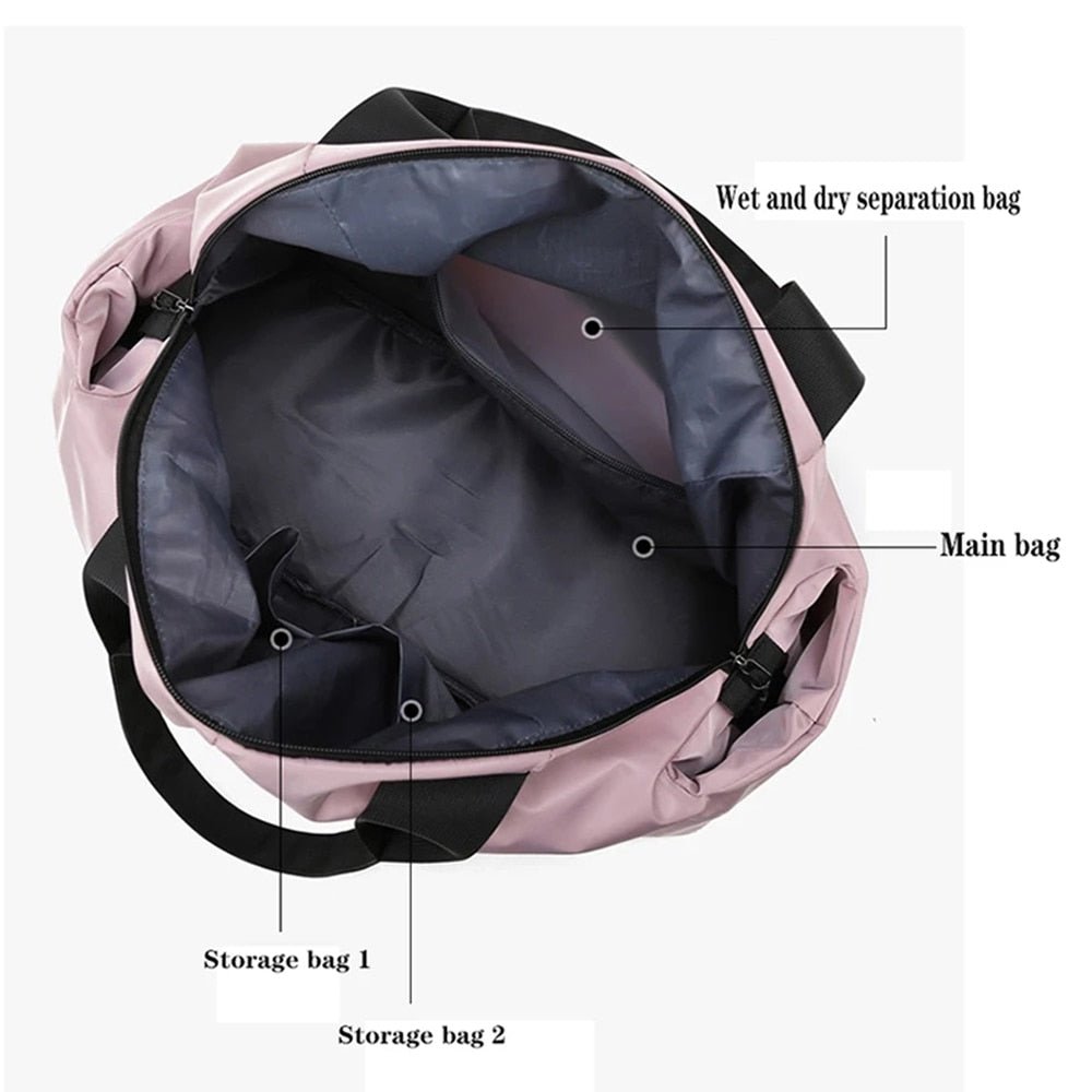 Women Large Capacity Gym Bag Waterproof Swimming Yoga Sports Bags Multifunction Hand Travel Duffle Weekend Package XA190Y - Yallafit 0