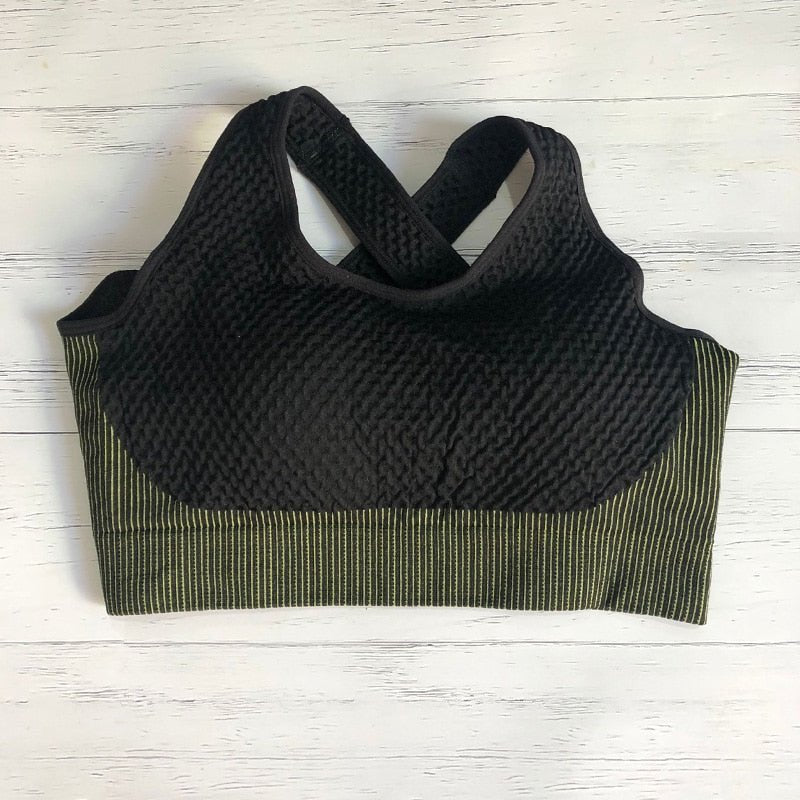 Women Sports Bras Crop Tops High Waist 2Pcs Yoga Sets Zipper Tracksuits Outfits Sportswear Jogging Suit Sweatpants Sport Jogger - Yallafit